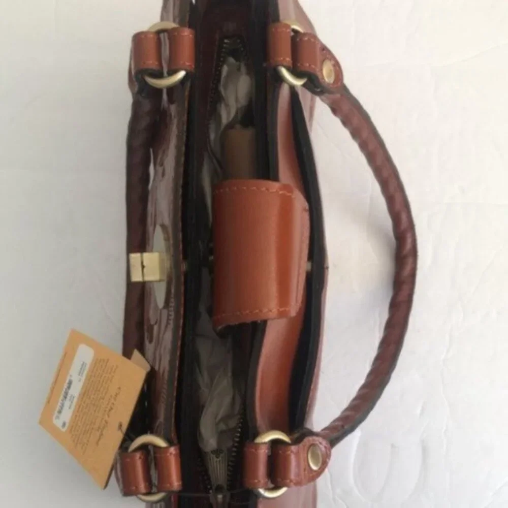 Patricia NASH Rosina Leather Cut Out Tooled Shoulder Handbag Tan